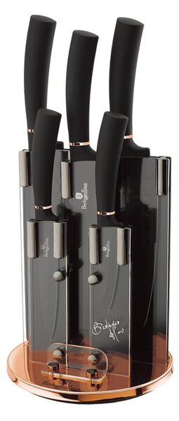 BerlingerHaus - Set coltelli in acciaio inox su supporto 6 pz nero/rame