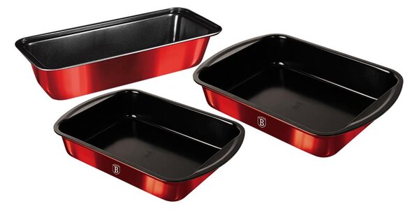 BerlingerHaus - Set forme da forno con superficie in titanio 3 pz rosso