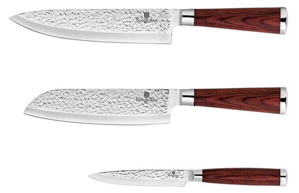 BerlingerHaus - Set coltelli in acciaio inox 3 pezzi legno/acciaio inox