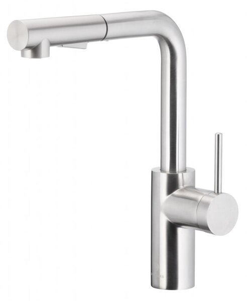 Miscelatore per lavello DUERO BASIC con doccetta estraibile girevole e interruttore, INOX (6623-110-22)