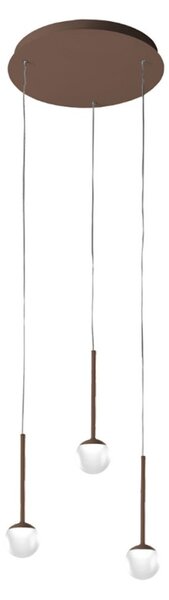 Lampadario moderno promoingross lollypop s3b bn led metallo oro rosato metacrilato bianco - Promoingross