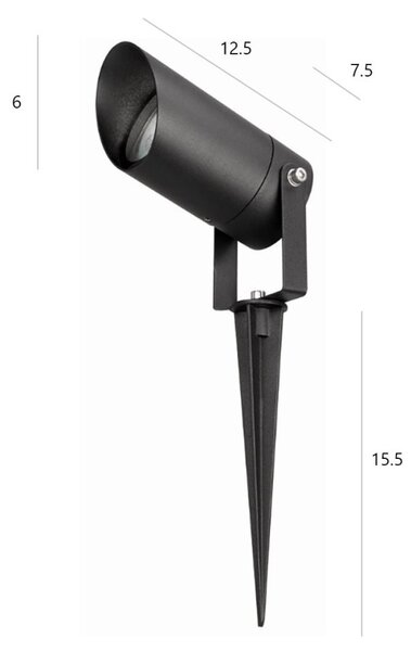 Faretto picchetto esterno alluminio top light paco ne ip65 gu10 led orientabile - Top Light