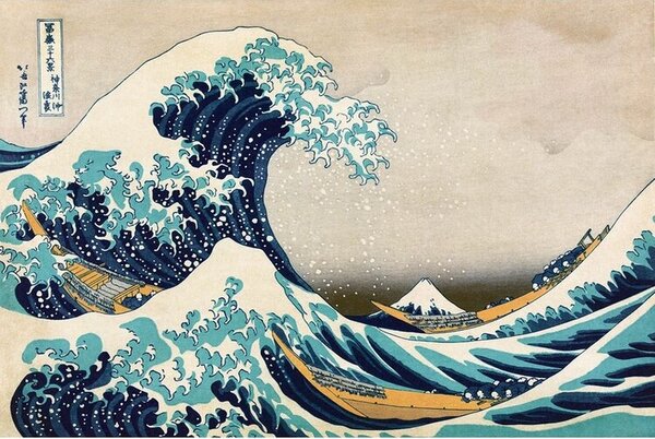 Posters, Stampe Kacu ika Hokusai - La grande onda di Kanagawa, (91.5 x 61 cm)