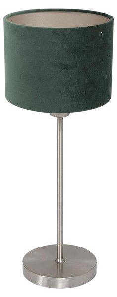 Lampada da tavolo - verde acciaio - NOOR - metallo tessile - lampada da comodino - E27 - 4416ST - Mexlite
