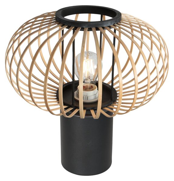 Lampada da tavolo - naturale nero - Silva - bambù metallo - Ø 9cm - E27 - 4499ZW - Steinhauer
