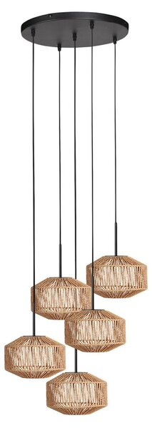 Lampada a sospensione - naturale nero - HaloSwap - metallo corda - Ø 50cm - E27 - 4525ZW - Mexlite