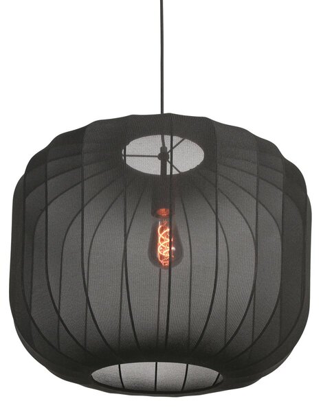 Lampada a sospensione - nero - Sable - metallo tessile - Ø 55cm - E27 - 4192ZW - Anne Lighting
