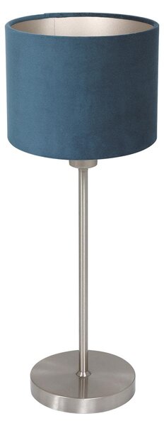 Lampada da tavolo - blu acciaio - NOOR - metallo tessile - lampada da comodino - E27 - 4417ST - Mexlite