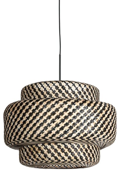 Lampada a sospensione - naturale nero - Sparkled Light - bambù metallo - Ø 53cm - E27 - 4478ZW - Steinhauer