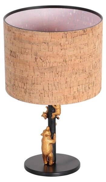 Anne Lighting - lampada da tavolo - Animaux - naturale nero - metallo tessile - lampada da comodino - E27 - 4354ZW