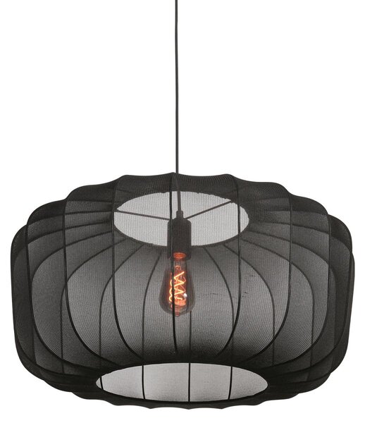 Lampada a sospensione - nero - Sable - metallo tessile - Ø 60cm - E27 - 4193ZW - Anne Lighting