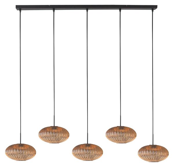 Lampada a sospensione - ambra - HaloSwap - vetro metallo - grande lampada da tavolo da pranzo - E27 - 4286ZW - Mexlite