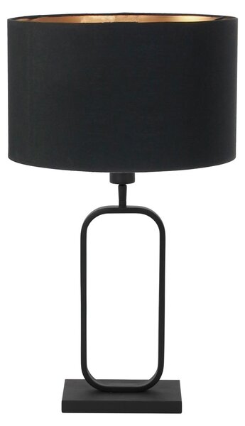 Lampada da tavolo - nero - Stang - lino metallo - lampada da comodino - E27 - 4807ZW - Steinhauer
