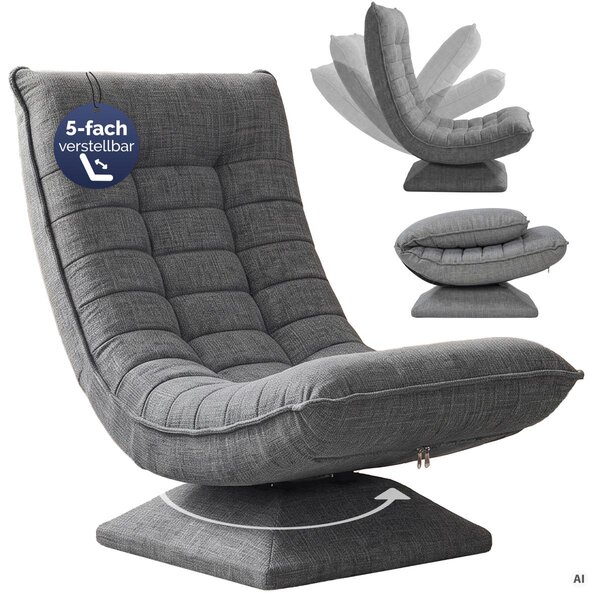 Casaria® Poltrona Relax da Lettura Ruotabile 360° Pieghevole Portata 150kg