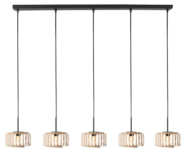 Lampada a sospensione - naturale nero - HaloSwap - bambù metallo - grande lampada da tavolo da pranzo - E27 - 4527ZW - Steinhauer