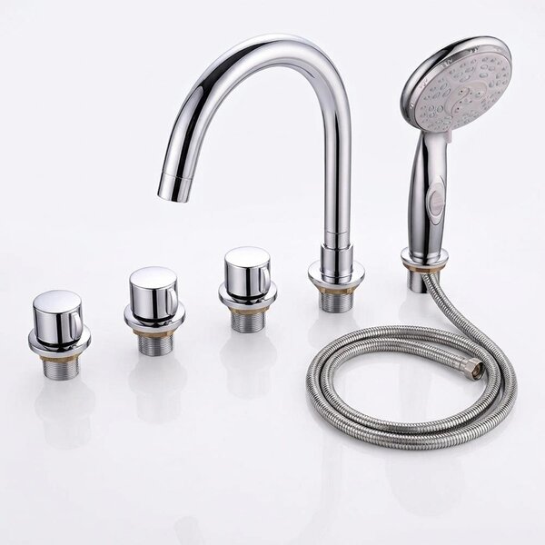 Mucola miscelatore per bordo vasca 5 fori set HandBraunse miscelatore per bordo vasca cascata argento miscelatore per vasca miscelatore per vasca