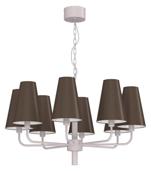 Lampadario con catena TORTOLA 8xE14/15W/230V marrone/crema
