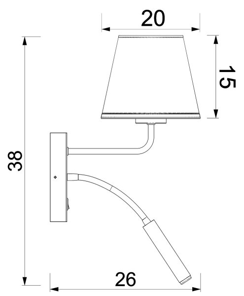 Lampada da parete ARDEN 1xE27/15W/230V + 1xG9/8W beige/marrone