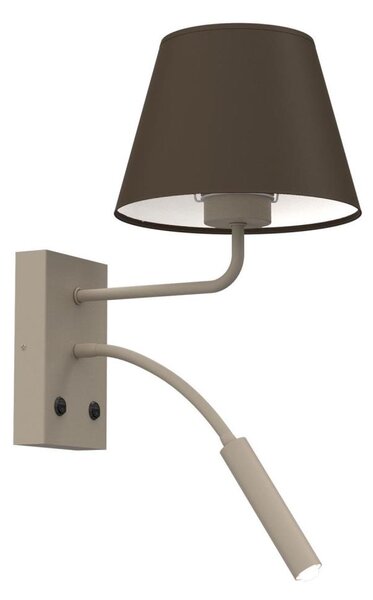 Lampada da parete ARDEN 1xE27/15W/230V + 1xG9/8W beige/marrone