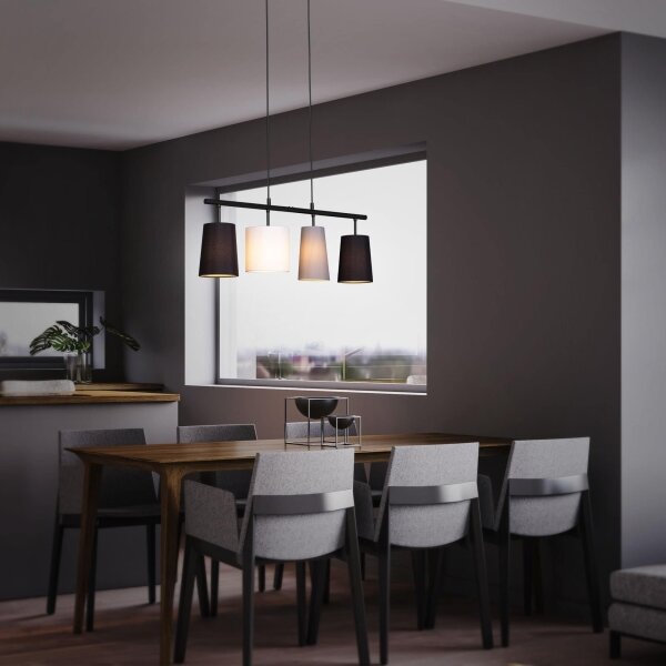 Brilo - Lampadario sospeso su cavo 4xE27/40W/230V nero/grigio/bianco