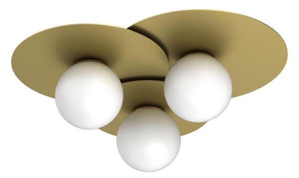 Plafoniera da soffitto FLAT 3xE27/15W/230V 55x60 cm dorata