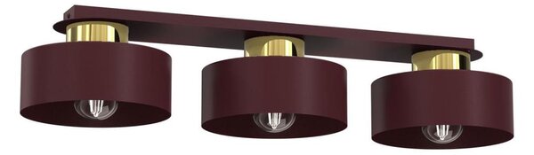 Plafoniera MARTI 3xE27/15W/230V 68x20,5 cm bordeaux/oro
