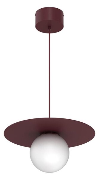 Lampadario a cavo FLAT 1xE27/15W/230V borgogna