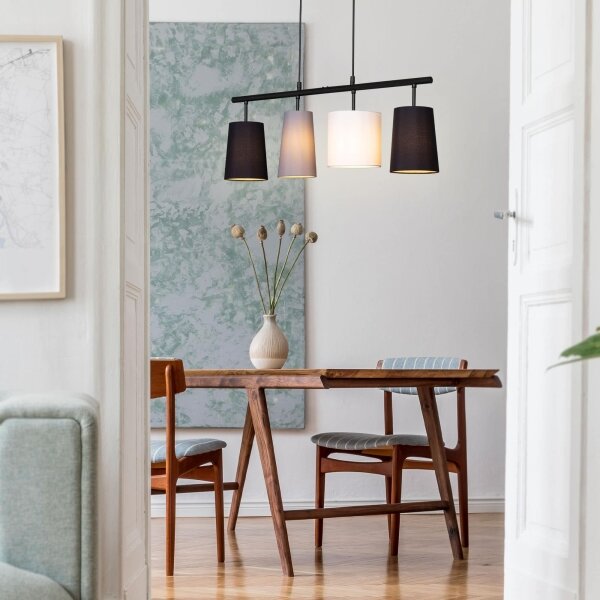 Brilo - Lampadario sospeso su cavo 4xE27/40W/230V nero/grigio/bianco