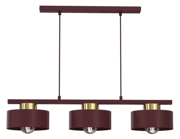 Lampada sospesa con cavo MARTI 3xE27/15W/230V bordeaux/oro