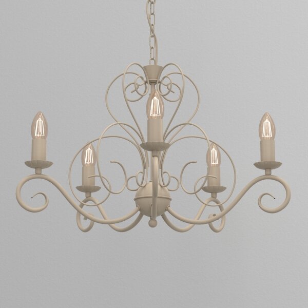 Lampadario a catena MAURO 5xE14/15W/230V beige