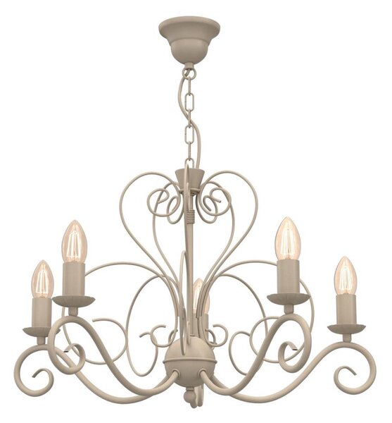 Lampadario a catena MAURO 5xE14/15W/230V beige