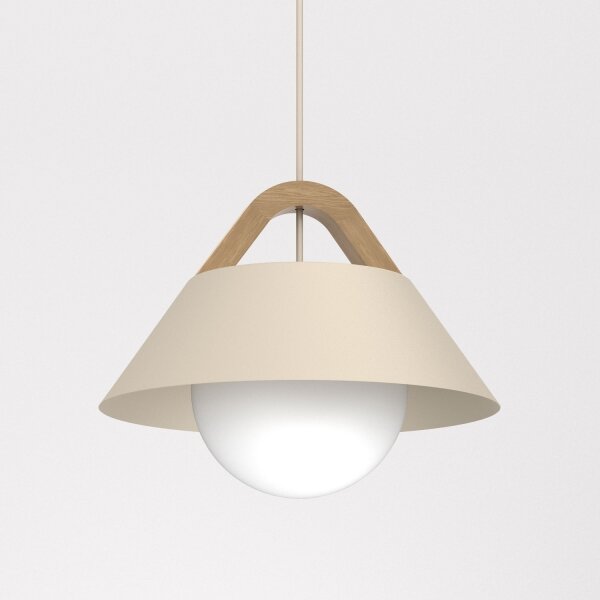 Lampada a sospensione su cavo FUNDA 1xE27/15W/230V beige