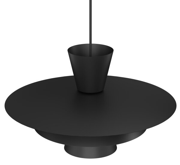 Lampadario a sospensione su cavo PLATO 1xE27/15W/230V nero