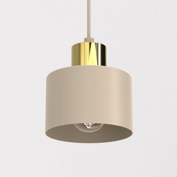 Lampadario a sospensione con cavo PARKLA 1xE27/15W/230V beige/oro
