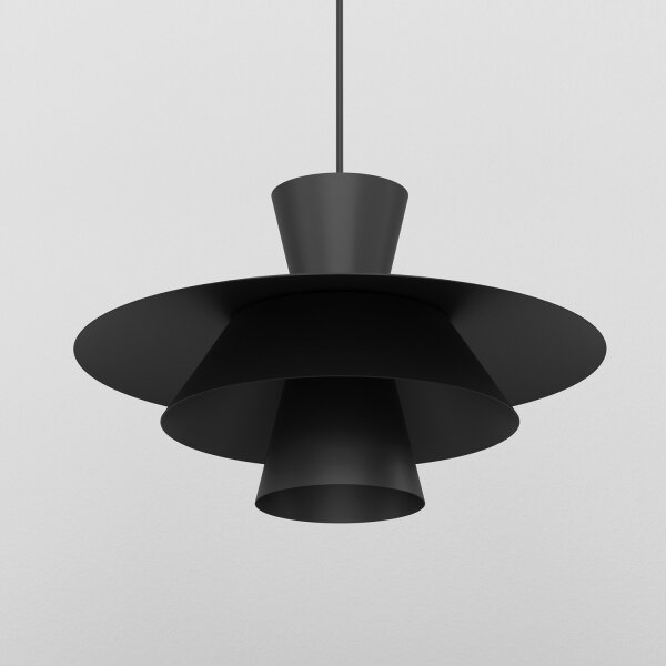 Lampadario a sospensione su cavo PLATO 1xE27/15W/230V nero