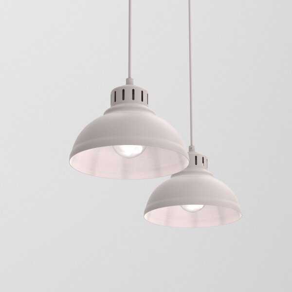 Lampadario a sospensione con cavo SVEN 2xE27/15W/230V colore crema