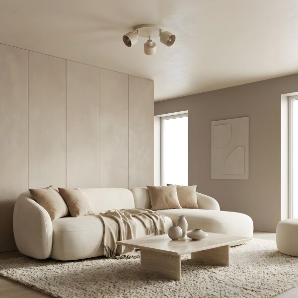 Faretto PARKLA 3xE27/15W/230V beige