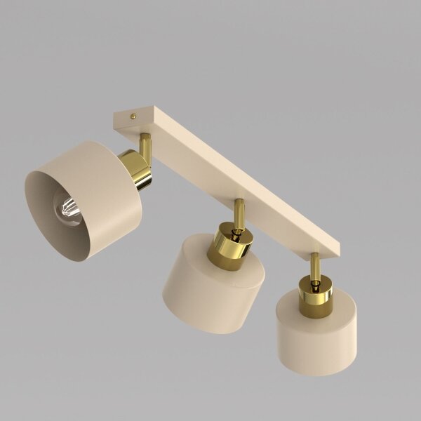 Faretto PARKLA 3xE27/15W/230V beige/oro