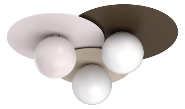 Plafoniera FLAT 3xE27/15W/230V 55x60 cm beige/crema/bordeaux