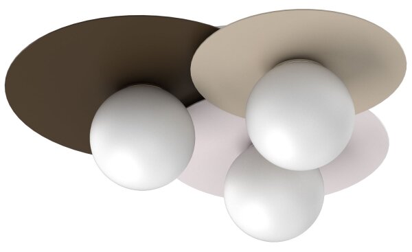 Plafoniera FLAT 3xE27/15W/230V 55x60 cm beige/crema/bordeaux