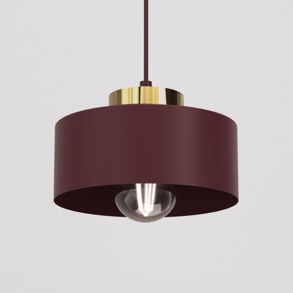 Lampada a sospensione MARTI 1xE27/15W/230V bordeaux/oro