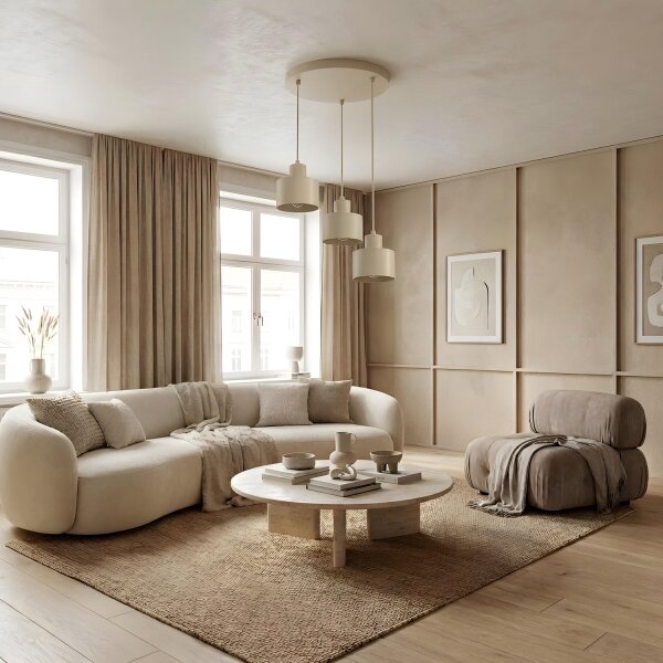 Lampadario a cavo PARKLA 3xE27/15W/230V beige