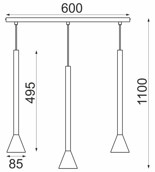Lampadario su cavo MAZZO 3xGU10/8W/230V nero