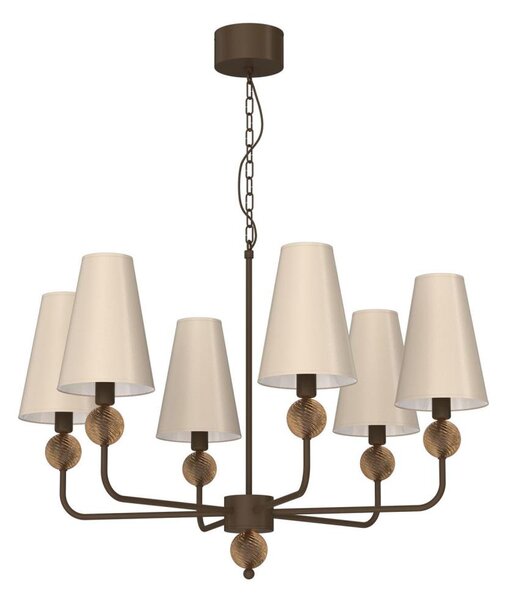 Lampadario a catena GRENADA 6xE14/15W/230V beige
