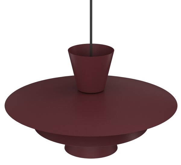 Lampadario su cavo PLATO 1xE27/15W/230V bordeaux