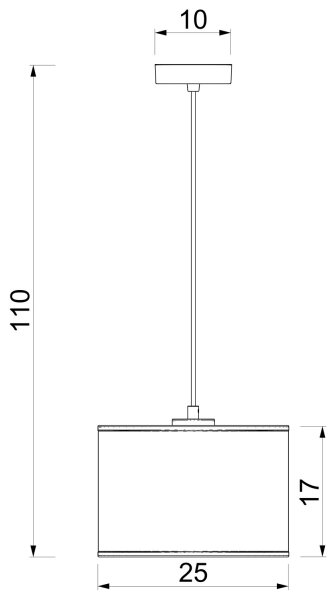 Lampadario a sospensione con cavo ARDEN 1xE27/15W/230V diametro 25 cm beige