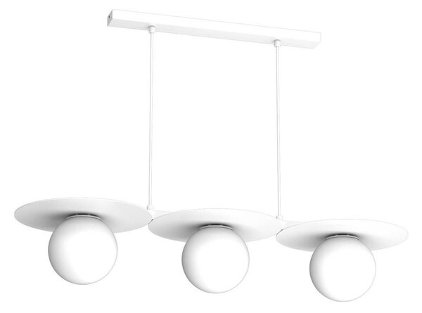 Lampadario su cavo FLAT 3xE27/15W/230V bianco