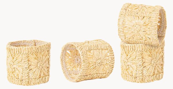 Set di 4 portatovaglioli in rattan Brazil Nature