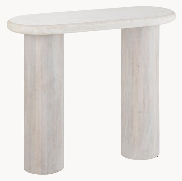Consolle in legno di mango con piano in marmo Gebr