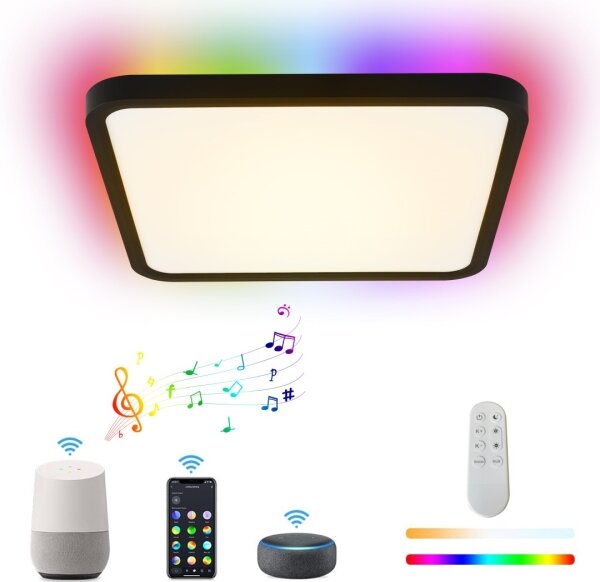 Immax NEO 07167-B40-LED RGBCCT Lampada dimmerabile 50W/230V Wi-Fi Tuya black+TC